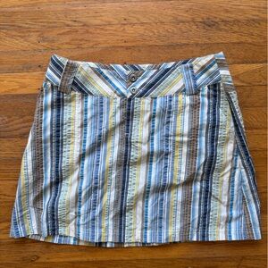 Patagonia Striped Multicolor Mini Skirt - Blue, Yellow, Brown